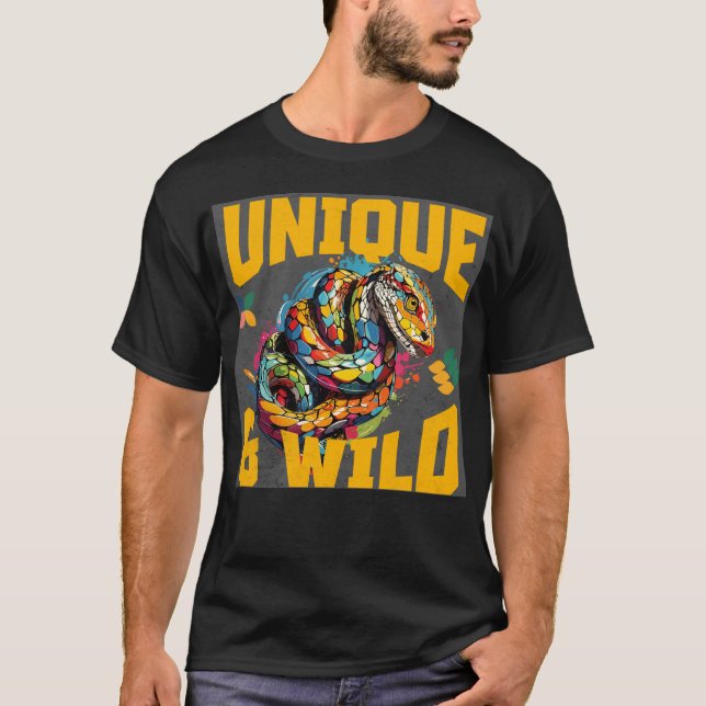 Unique & Wild Animated Snake Graphic T-Shirt (Front)