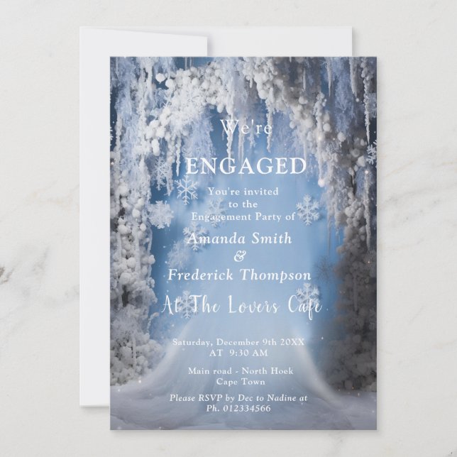 Unique winter snowflakes Design Invitation (Front)
