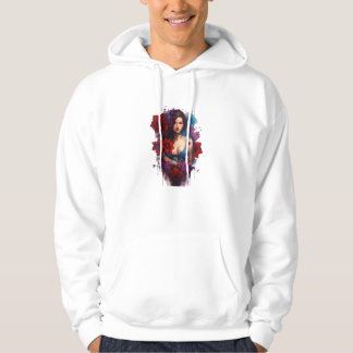 Unique Women's Tattoo T-Shirt | Black Flower Abstr Hoodie