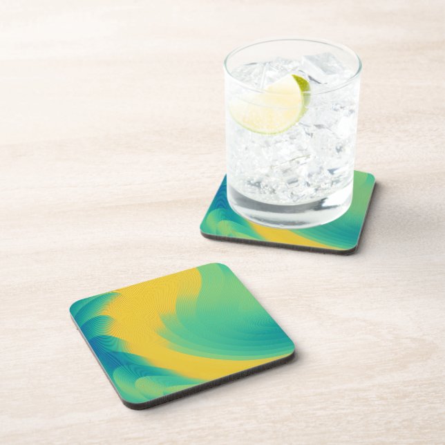 Unique Yellow Abstract Design Coaster (Right Side)