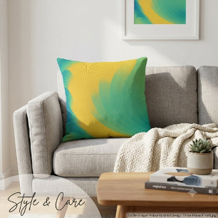 Unique Yellow Abstract Design Throw Pillow