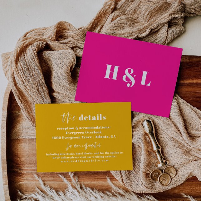 Unique Yellow Bold Wedding Details Card (Creator Uploaded)