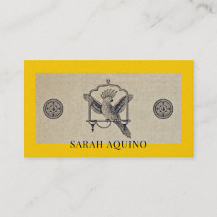 Unique Yellow Gold Bird  Business Card