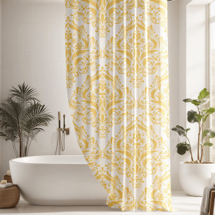 Unique Yellow & White Classic Damask Pattern