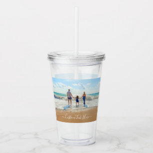 Unique Your Own Design Custom Photo Text - Family Acrylic Tumbler