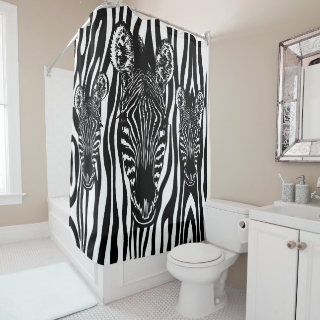 Unique Zebra Head on Zebra Print (In Situ)