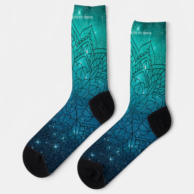 Unique Zen Custom Mantra Socks (Left)