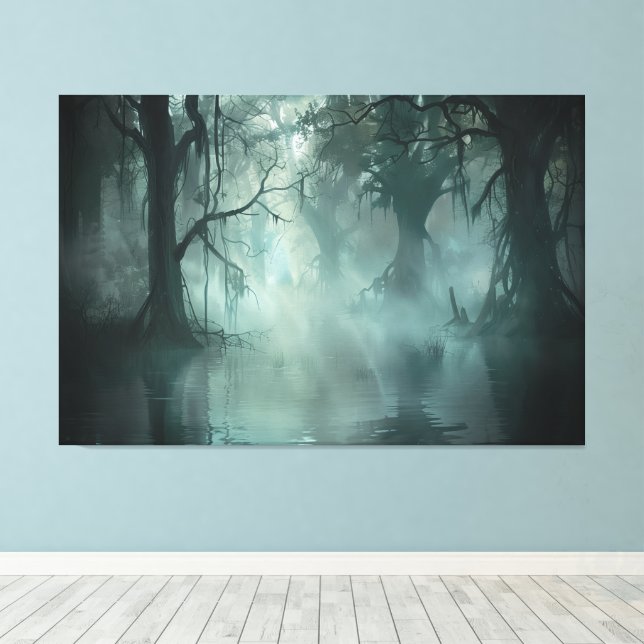 Uniquely Awesome Swamp Canvas Print (Insitu(Wood Floor))