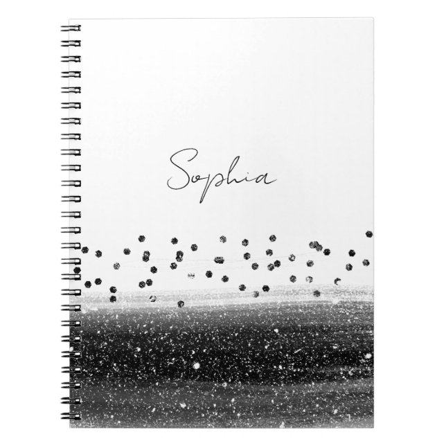Uniquely Black Confetti Sparkle Notebook (Front)