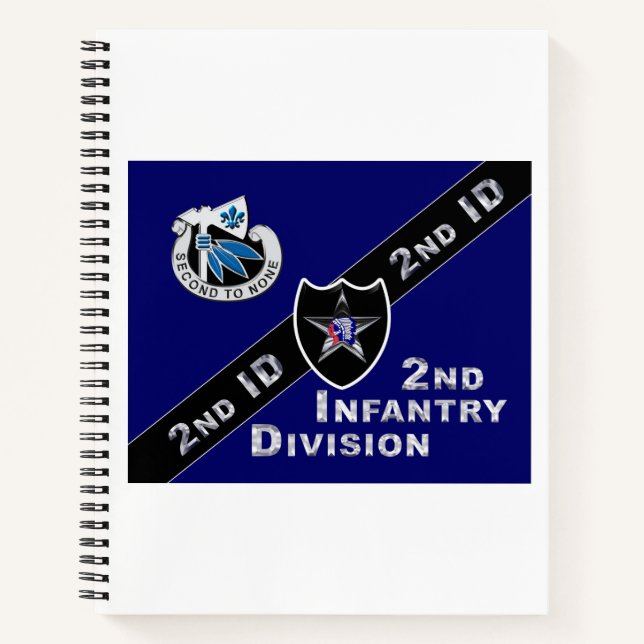 Uniquely Designed 2nd Infantry Division Gift Notebook (Front)
