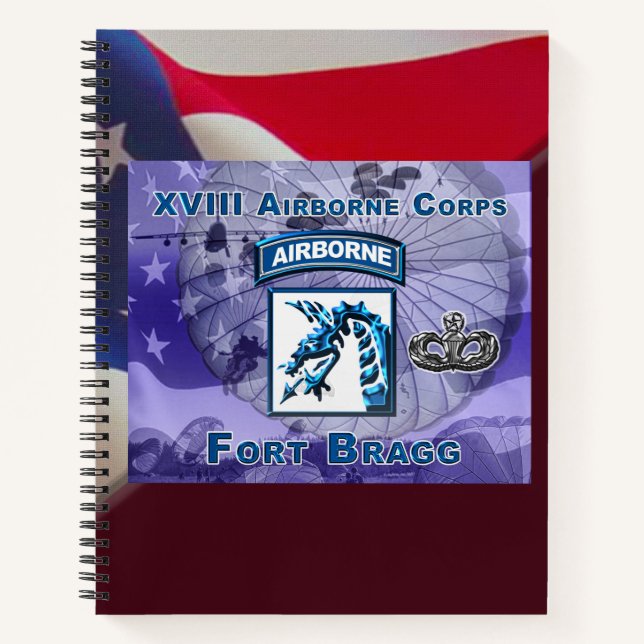 Uniquely Designed XVIII Airborne Corps Gift Notebook (Front)