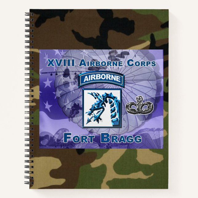 Uniquely Designed XVIII Airborne Corps Gift Notebook (Front)