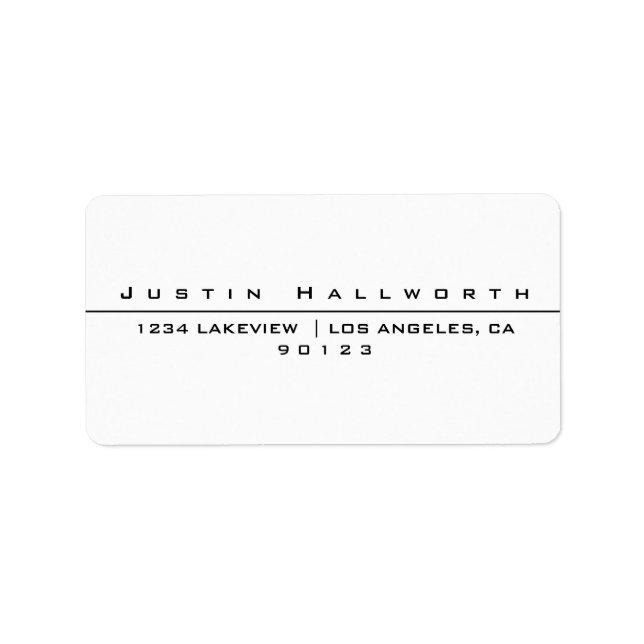 Uniquely Styled White & Black Label (Front)