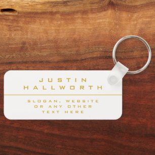Uniquely Styled White & Gold Keychain