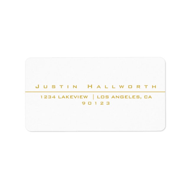 Uniquely Styled White & Gold Label (Front)