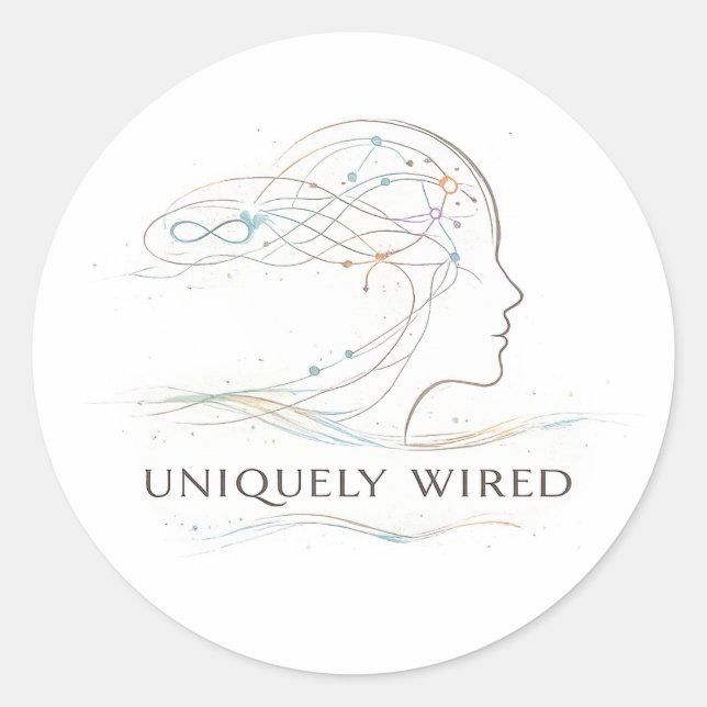 Uniquely Wired Autism Classic Round Sticker (Front)
