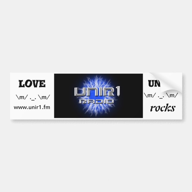 unir1 radio bumper sticker (Front)
