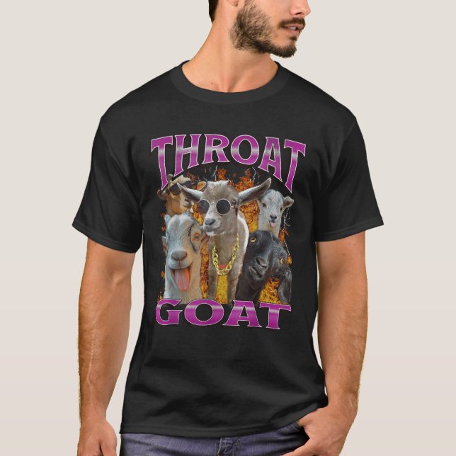 Unisex Adults Throat Goat Funny Offensive Adult Hu T-Shirt (Front)