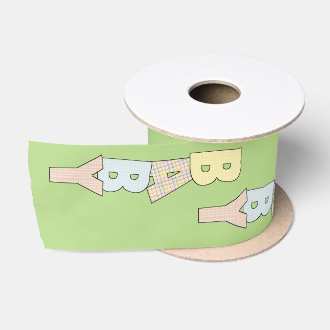 Unisex Baby Green Ribbon for Baby Gift or Shower Satin Ribbon (Spool)