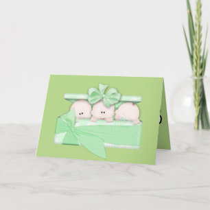 Unisex baby Triplets add words greeting card