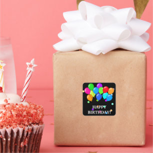Unisex Birthday balloons and confetti sticker