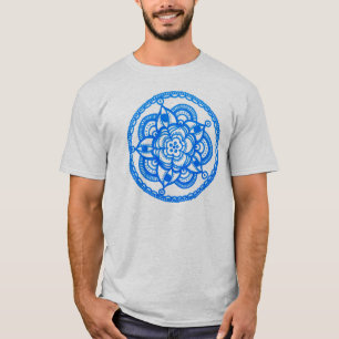 Unisex Blue Mandala T-Shirt By Megaflora