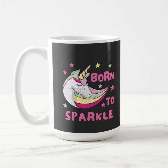 Unisex Born to Sparkle Coffee Mug (Left)