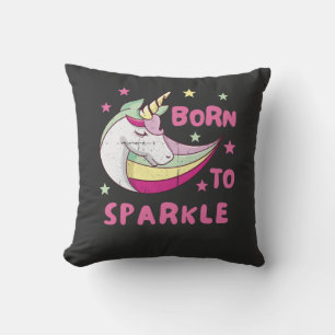 Unisex Born to Sparkle Throw Pillow