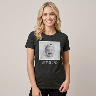 Unisex Custom Vintage Photo And Year Shirt 