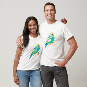 Unisex Cute Budgie Parrot Parakeet Bird Print T-Shirt