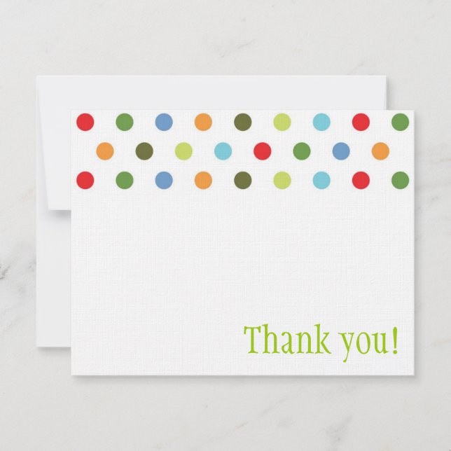 Unisex Dots Thank You Note Invitation (Front)