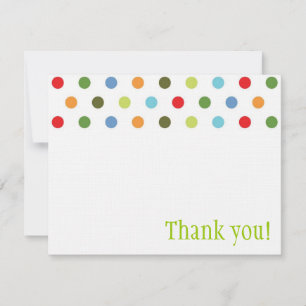 Unisex Dots Thank You Note Invitation