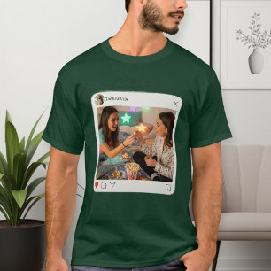 Unisex Funny Social Feed Green T-Shirt Custom