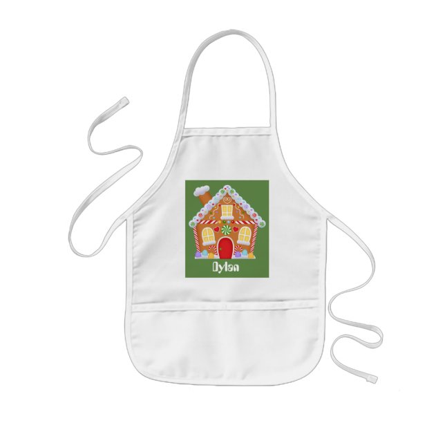 Unisex kids customizable baking gingerbread apron (Front)