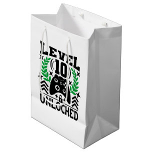 Unisex kids gamer Birthday age ten Medium Gift Bag