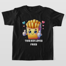 Unisex kids love fries add text