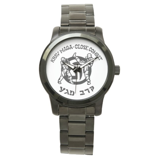Unisex-Krav Maga black wristwatch (Front)