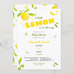 Unisex little lemon on the way babyshower invitation