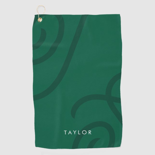Unisex Modern Golf Towel with Custom Name/Initials (Front)