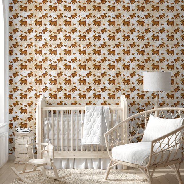 Unisex Mommy baby bear tiled Nursery Wallpaper (Kids)