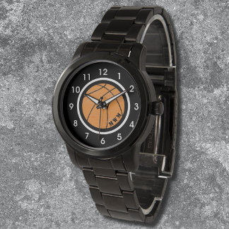 Unisex Monogram Basketball Watch Black Bracelet