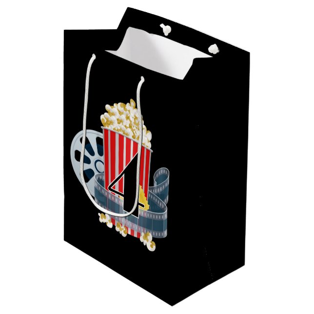 Unisex movie Birthday party 4th Medium Gift Bag (Front Angled)