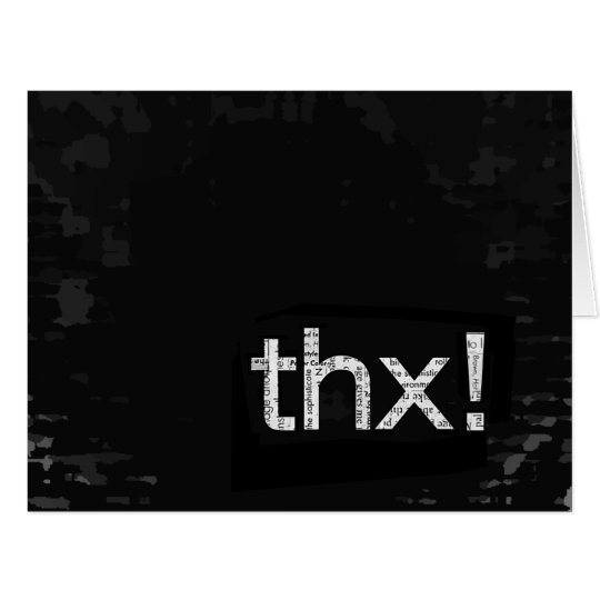 Unisex Newspaper Print Thank You Typography Card