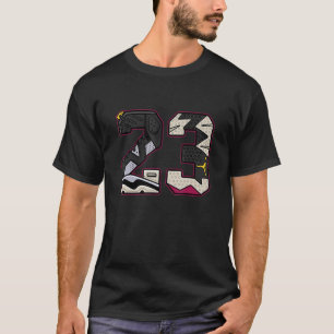 Unisex Number 23 Sneaker Match 6 Bordeaux T-Shirt
