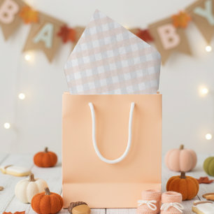 Unisex Pastel Orange and Grey Pumpkin Baby Shower Tissue Paper