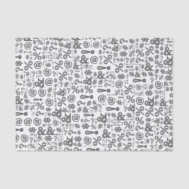 Unisex Punctuation Typography Tissue Paper (Front)