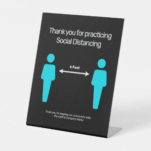 Unisex Social Distancing COVID19 Pedestal Sign