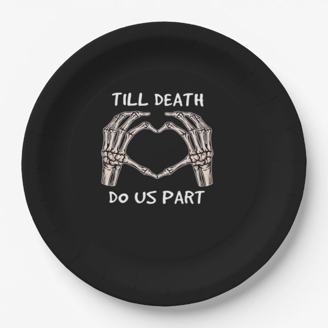Unisex Til Death Do Us Part, Bride To Be, Bones, M Paper Plate (Front)