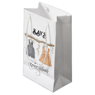 Unisex Twins Greenery Floral Baby Shower Small Gift Bag