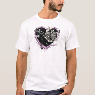 Unisex white t-shirt with a sweet couple design